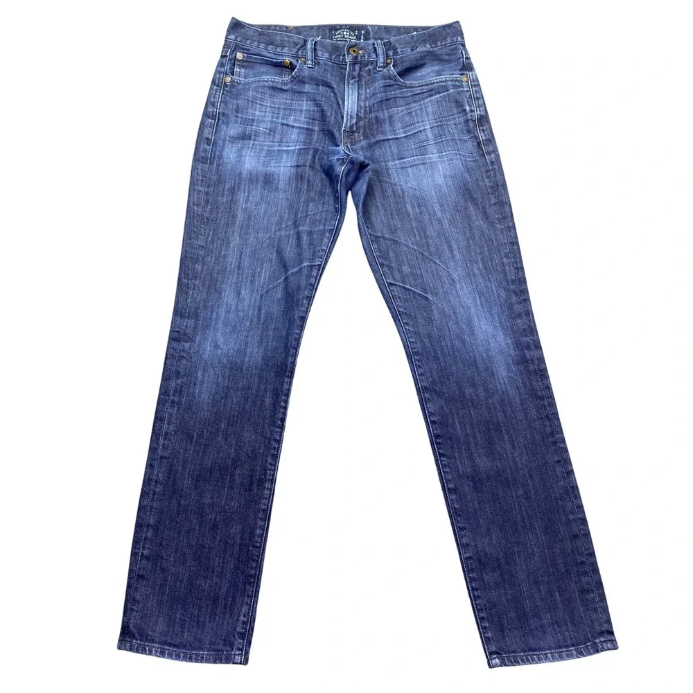 Lucky Brand 121 Heritage Slim Jeans Mens 29x30 Dark Wash Candiani Denim 7M12119